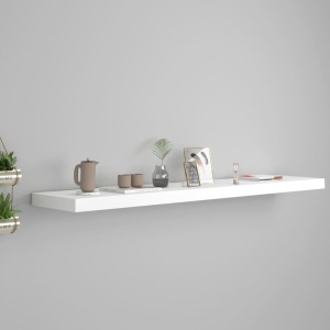 Raft de perete suspendat, alb, 120x23,5x3,8 cm, MDF