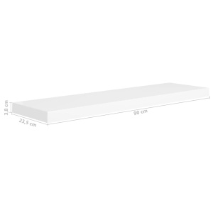 Raft de perete suspendat, alb, 90x23,5x3,8 cm, MDF - Img 9