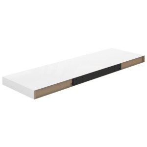 Raft de perete suspendat, alb extralucios, 80x23,5x3,8 cm, MDF - Img 5