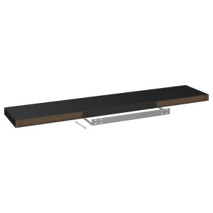 Raft de perete suspendat, negru, 120x23,5x3,8 cm, MDF - Img 5