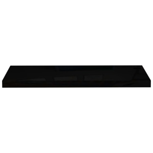 Raft perete suspendat, negru extralucios, 80x23,5x3,8 cm, MDF - Img 4