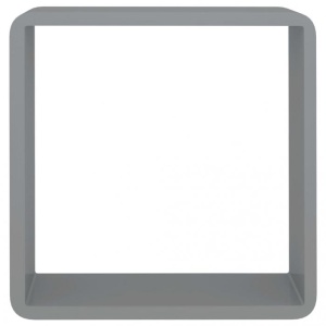 Rafturi cub de perete, 3 buc., gri, MDF - Img 7