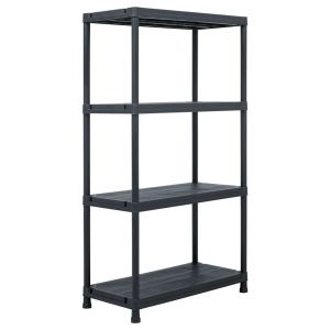 Rafturi de depozitare, 5 buc. negru, 60 x 30 x 138 cm plastic - Img 2