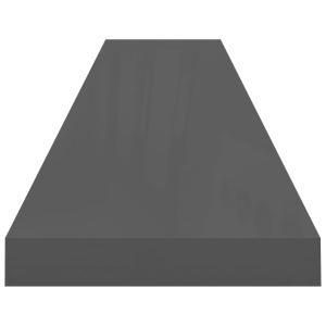 Rafturi de perete, 4 buc., gri extralucios, 120x23,5x3,8 cm MDF - Img 5