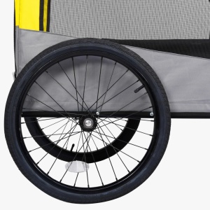 Remorcă bicicletă &amp; cărucior 2-in-1 animale, galben și gri - Img 11
