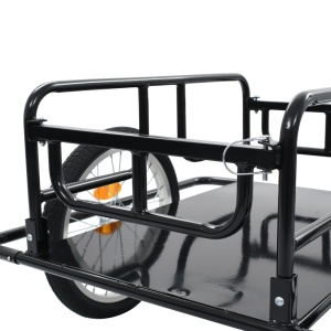 Remorcă de bicicletă, negru, 130 x 73 x 48,5 cm, oțel - Img 5