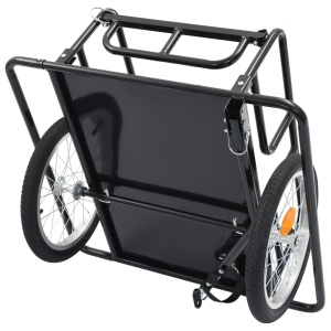 Remorcă de bicicletă, negru, 130 x 73 x 48,5 cm, oțel - Img 8