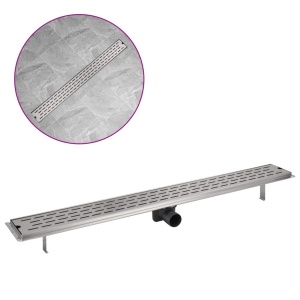 Rigolă duș liniară, model linie, oțel inoxidabil, 1030 x 140 mm - Img 2
