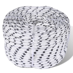 Rolă frânghie impletită parâmă barcă, poliester, 12 mm x 50 m