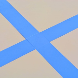 Saltea gimnastică gonflabilă cu pompă albastru 500x100x10cm PVC - Img 3