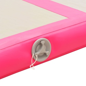 Saltea gimnastică gonflabilă cu pompă roz 600x100x10cm PVC - Img 12