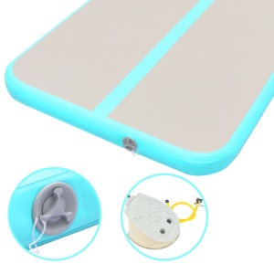 Saltea gimnastică gonflabilă cu pompă verde 500x100x10cm PVC - Img 7