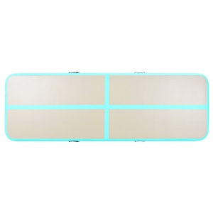 Saltea gimnastică gonflabilă cu pompă verde 700x100x10cm PVC - Img 5