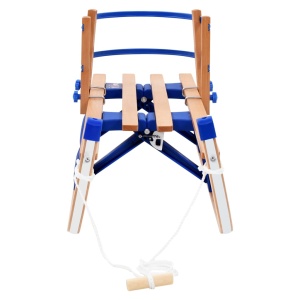Sanie pliabilă pentru zăpadă cu spătar, lemn, 110 cm - Img 2
