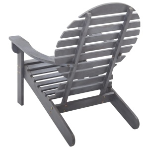 Scaun Adirondack, gri, lemn masiv de acacia - Img 3