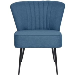 Scaun cocktail, albastru, material textil - Img 3