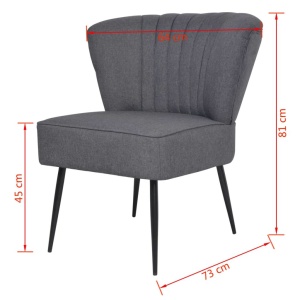 Scaun cocktail, gri inchis, material textil - Img 5