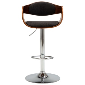 Scaun de bar, gri, lemn curbat și material textil - Img 3