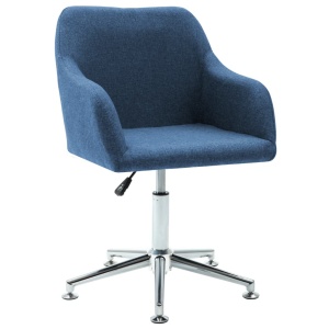 Scaun de birou pivotant, albastru, material textil