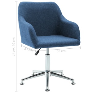 Scaun de birou pivotant, albastru, material textil - Img 7