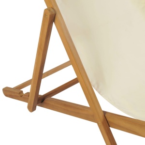 Scaun de exterior, crem, 56 x 105 x 96 cm, lemn de tec - Img 11
