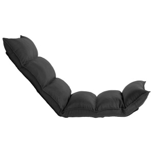 Scaun de podea pliabil, negru, material textil - Img 3