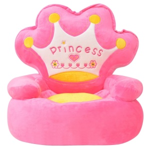 Scaun din pluș pentru copii, Princess, roz - Img 3