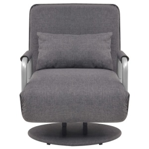 Scaun pivotant și canapea extensibilă, gri inchis, textil - Img 3