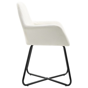 Scaune de bucătărie, 2 buc., crem, material textil - Img 6