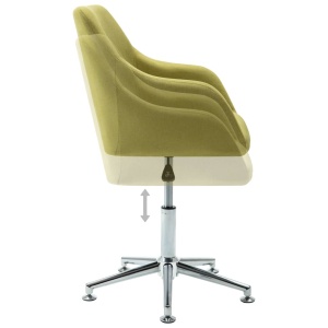 Scaune de sufragerie pivotante, 6 buc., verde, textil - Img 7