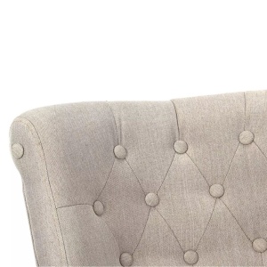 Scaune in stil franțuzesc, 2 buc., crem, material textil - Img 5