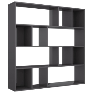 Separator cameră/Bibliotecă, gri lucios, 110 x 24 x 110 cm, PAL - Img 2