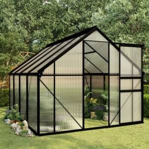 Seră, antracit, 4,75 m², aluminiu