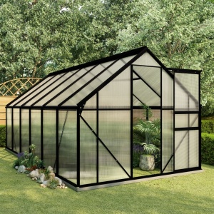 Seră cu cadru de bază, antracit, 7,03 m², aluminiu