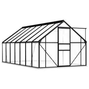 Seră cu cadru de bază, antracit, 8,17 m², aluminiu - Img 2