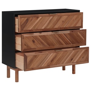 Servantă, 90 x 33,5 x 80 cm, lemn masiv de acacia și MDF - Img 2