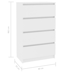 Servantă, alb, 60 x 35 x 98,5 cm, PAL - Img 5