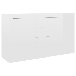 Servantă, alb extralucios, 120 x 36 x 69 cm, PAL - Img 2