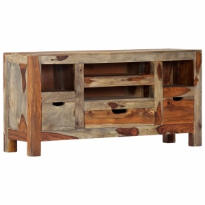 Servantă, gri, 100x30x50 cm, lemn masiv de sheesham - Img 10