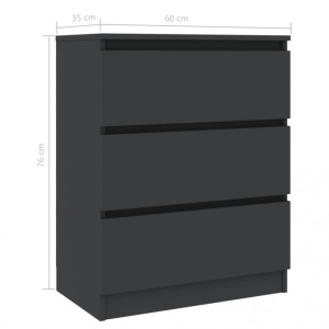 Servantă, gri, 60 x 35 x 76 cm, PAL - Img 5