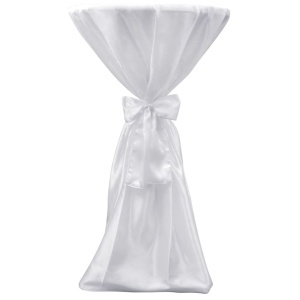 Set 2 fețe de masă pentru evenimente 80 cm cu panglică, Alb - Img 2