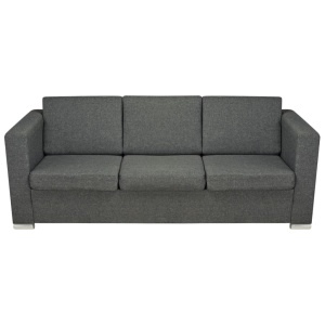 Set canapele, 2 piese, gri inchis, material textil - Img 3