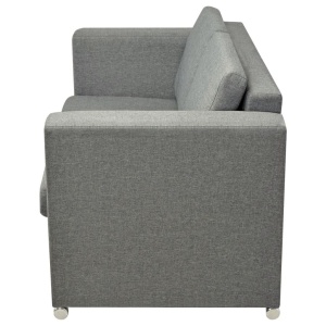 Set canapele, 3 piese, gri deschis, material textil - Img 9