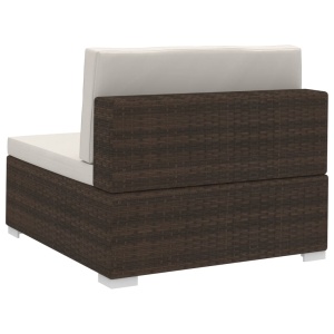 Set canapele de grădină cu perne, 4 piese, maro, poliratan - Img 11