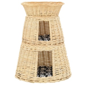 Set coșuri pisici cu perne 3 piese 47x34x60 cm salcie naturală - Img 3