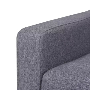 Set cu canapea, 2 piese, material textil, gri - Img 9