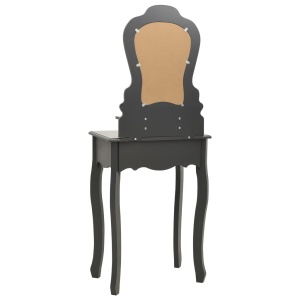 Set masă de toaletă cu taburet gri 50x59x136 cm lemn paulownia - Img 5