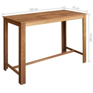 Set masă și scaune de bar, 7 piese, lemn masiv de acacia - Img 6