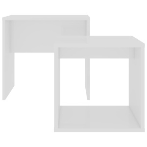 Set măsuțe de cafea, alb, 48x30x45 cm, PAL - Img 4
