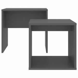 Set măsuțe de cafea, gri, 48 x 30 x 45 cm, PAL - Img 4